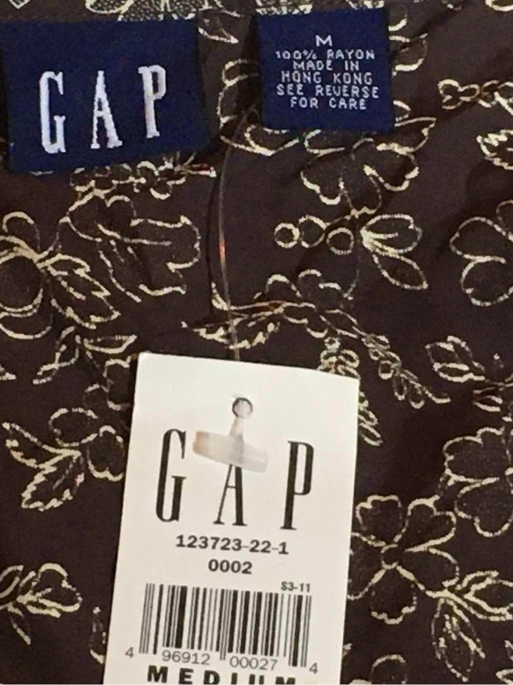 GAP Brown Maxi Dress with Cream Floral Print - Picture 3 of 3